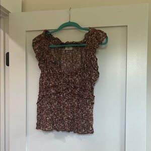 NATURAL LIFE Brown Floral Blouse